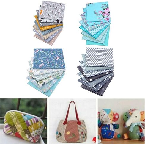 6/8 Pieces Printed Patchwork Twill Fabric 25 X 25 Cm DIY Patchwork Cotton Wrapping Cloth Quilting Fabric Bundles Blocks for Hand Sewing (A-6 Pack) in Saudi Arabia