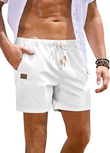 JMIERR Mens Casual Shorts - Cotton Drawstring Summer Beach Stretch Twill Chino Golf Shorts with Pockets in Kuwait