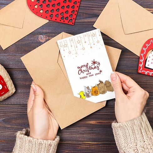 Christmas Stars Cats Clear Stamps for Card Making and Journaling, Happy New Year Firework Rubber Stamps Christmas Blessing Words Stamps for Scrapbooking DIY Cards Album Crafts Supplies in Saudi Arabia