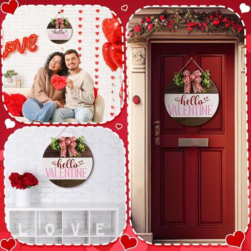 Pickmesh 3 Pcs Valentine's Day Wooden Door Sign Welcome Sign Set Easter Door Wreaths Decor Sign St. Patrick's Day Shamrock Door Hanger Outdoor House Decorations for Front Porch Outdoor(Round Style) in Saudi Arabia