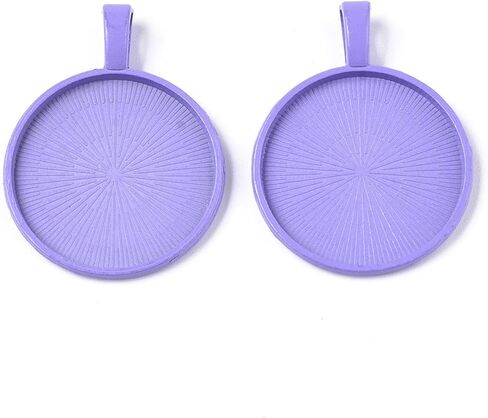 20Pcs 25mm Flat Round Bezel Pendant Trays 10 Colors Alloy Cabochon Setting Trays Pendant Blanks for Photo Jewelry Necklace Earring Craft Making in Saudi Arabia