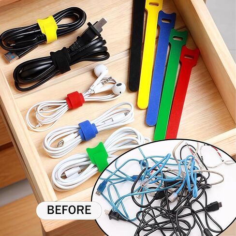 48 Pack Reusable Cable Labels & Cord Organizer Kit – Color-Coded Write-On Wire Labels with Marker + 24 Ties for Home Office Electronics Cord Management in Saudi Arabia