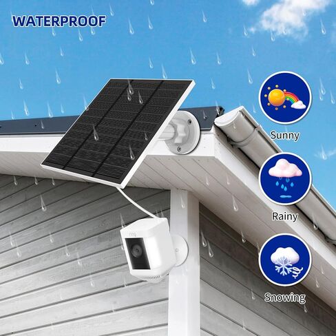 Solar Panels for Ring Camera Outdoor Wireless (New Generation) 5W 5V Solar Panel Charger with USB-C&Plug for Spotlight Cam Plus&Stick Up Cam Pro.Waterproof IP65 360°Adjustable 2M Cable (White, 1) in Saudi Arabia