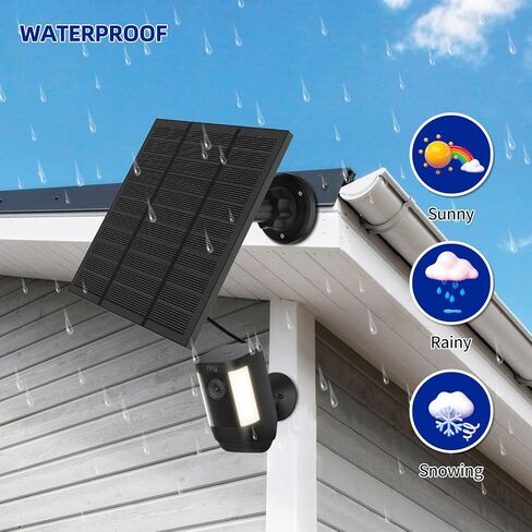 Solar Panels for Ring Camera Outdoor Wireless (New Generation) 5W 5V Solar Panel Charger with USB-C&Plug for Spotlight Cam Plus&Stick Up Cam Pro.Waterproof IP65 360°Adjustable 2M Cable (White, 1) in Kuwait