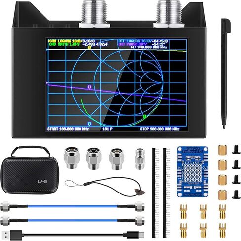 AURSINC NanoVNA SAA-2N V2.2 Vector Network Analyzer, 50KHz-3GHz HF VHF UHF VNA Antenna Analyzer Ham Radio with Storage Bag, Measuring S Parameters, Duplexer, VSWR, Phase, Delay in Saudi Arabia