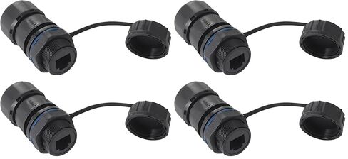 PENGLIN 2 قطعة وصلة RJ11 مقاومة للماء، موصل تركيب لوحة RJ11/RJ12 6P6C أنثى إلى أنثى، مقبس خط هاتف خارجي CAT3 RJ12 متوافق مع البيانات والصوت in Saudi Arabia
