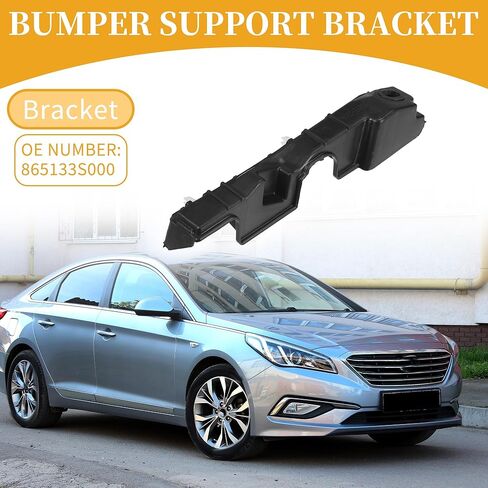 Bumper Support Bracket No.865133S000 - Left Driver Side Bumper Bracket - for Hyundai Sonata 2011-2015 ABS Plastic Black - 1 Pc in Saudi Arabia