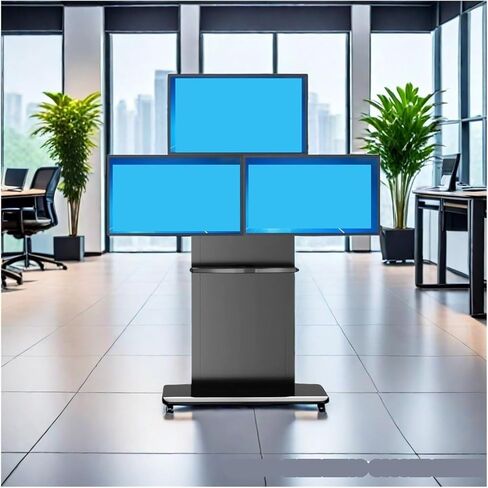 703S Floor Standing Triple Monitor Stand 22-32 inch / 3 Screens Height Adjustment, Rotation, and Tilting in Saudi Arabia
