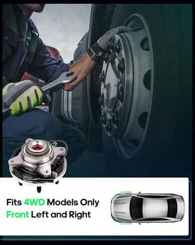 SCITOO Wheel Hub Wheel Bearing Assembly Front 515119 Compatible with 2009-2010 for Ford for F-150 6 Lugs with ABS 2pcs 4WD Only in Saudi Arabia