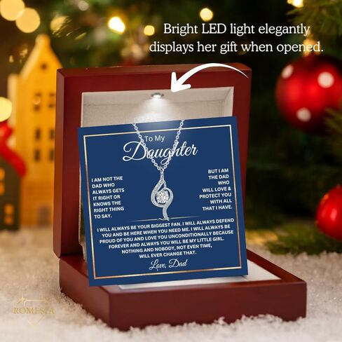 To My Daughter Necklace from Dad, 925 Sterling Silver Necklace, Daughter Gifts, Jewelry for Daughter, Father to Daughter Necklace in Kuwait