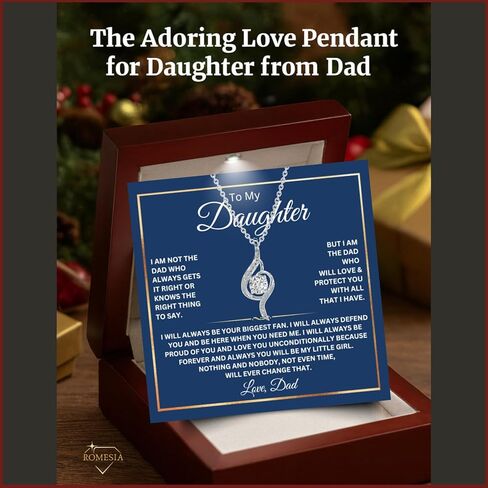 To My Daughter Necklace from Dad, 925 Sterling Silver Necklace, Daughter Gifts, Jewelry for Daughter, Father to Daughter Necklace in Kuwait