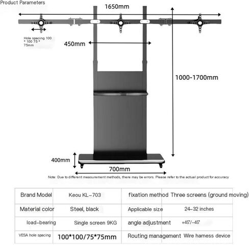 703 Floor Standing Triple Monitor Stand 22-32 inch/3 Screens in Saudi Arabia