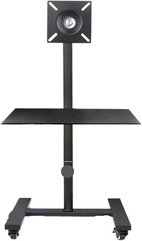 Monitor floor stand with horizontal and vertical screen rotation and wheels(High keyboard holder) in Saudi Arabia