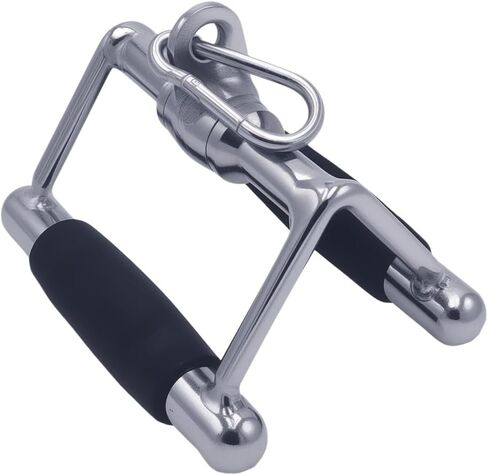 شريط سحب LAT، شريط ضغط دوار للأسفل، حبل ثلاثي الرؤوس، ملحق كابل بمقبض مزدوج على شكل حرف D لتدريبات القوة، ملحقات آلة الكابلات مع مقابض مطاطية (أسود) in Kuwait