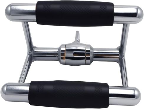 شريط سحب LAT، شريط ضغط دوار للأسفل، حبل ثلاثي الرؤوس، ملحق كابل بمقبض مزدوج على شكل حرف D لتدريبات القوة، ملحقات آلة الكابلات مع مقابض مطاطية (أسود) in Kuwait