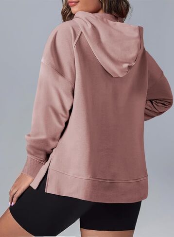 Eytino Women Plus Size Sweatshirt Half Zip Long Sleeve Hoodies Tops Oversized Casual Sweaters with Pockerts(1X-5X) in Kuwait