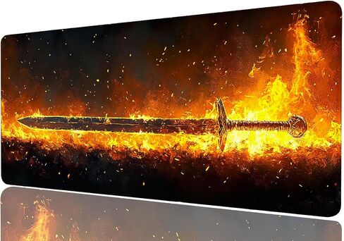 لوحة ماوس ممتدة من Sword Fire Combustion Fantasy XL لوحة ماوس كبيرة لوحة ماوس ممتدة للكمبيوتر المحمول حصيرة مكتب ألعاب لوحة ماوس لأجهزة الكمبيوتر المكتبية ومحطات العمل المنزلية وأجهزة الكمبيوتر المحمولة 31.5 × 11.8 بوصة in Saudi Arabia