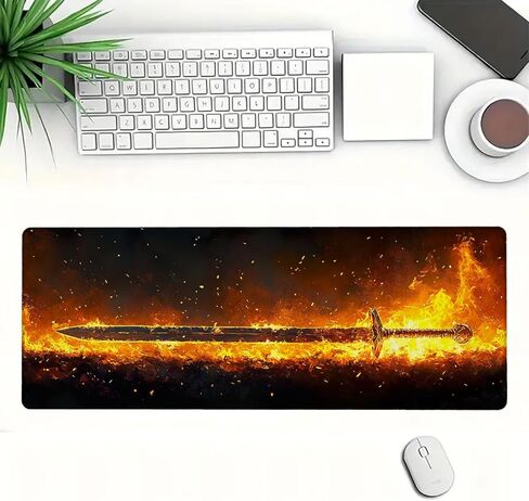 لوحة ماوس ممتدة من Sword Fire Combustion Fantasy XL لوحة ماوس كبيرة لوحة ماوس ممتدة للكمبيوتر المحمول حصيرة مكتب ألعاب لوحة ماوس لأجهزة الكمبيوتر المكتبية ومحطات العمل المنزلية وأجهزة الكمبيوتر المحمولة 31.5 × 11.8 بوصة in Saudi Arabia
