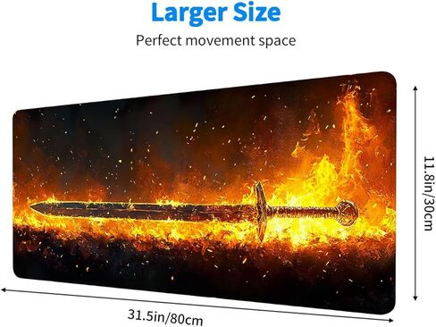 لوحة ماوس ممتدة من Sword Fire Combustion Fantasy XL لوحة ماوس كبيرة لوحة ماوس ممتدة للكمبيوتر المحمول حصيرة مكتب ألعاب لوحة ماوس لأجهزة الكمبيوتر المكتبية ومحطات العمل المنزلية وأجهزة الكمبيوتر المحمولة 31.5 × 11.8 بوصة in Saudi Arabia