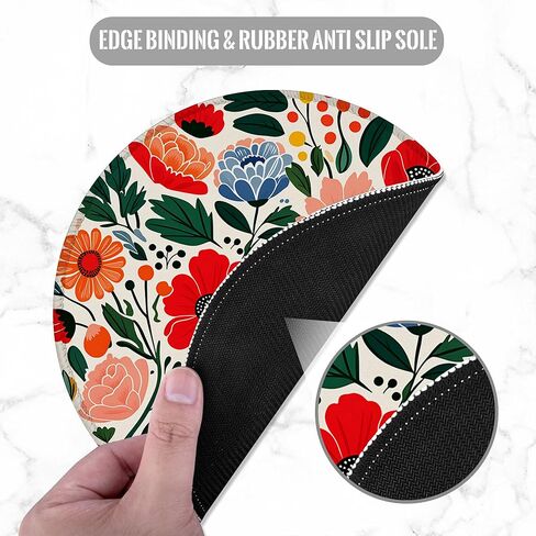 Round Mouse Pad,Japanese Sea Waves Small Desk Mat,Gaming Mouse Pad with Non-Slip Base and Stitched Edge,Small Computer Keyboard Mouse Mat for Home Office Work in Saudi Arabia