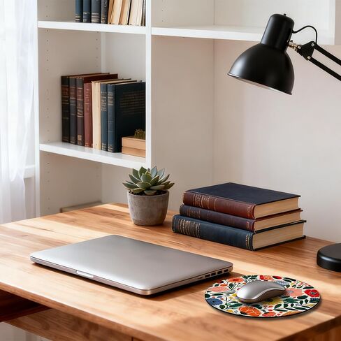 Round Mouse Pad,Japanese Sea Waves Small Desk Mat,Gaming Mouse Pad with Non-Slip Base and Stitched Edge,Small Computer Keyboard Mouse Mat for Home Office Work in Saudi Arabia
