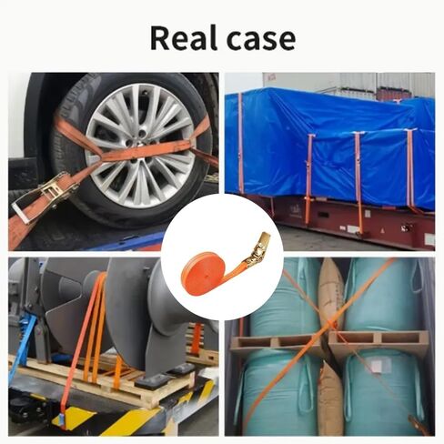 2.5cmx6m Heavy-Duty Ratchet Cargo Straps with Metal Buckle - Wear-Resistant & Non-Slip for Cars and Trucks in Saudi Arabia
