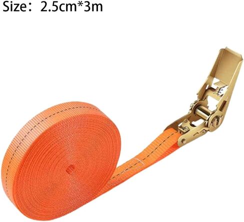 2.5cmx6m Heavy-Duty Ratchet Cargo Straps with Metal Buckle - Wear-Resistant & Non-Slip for Cars and Trucks in Saudi Arabia