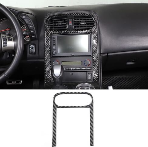PIUGILH Car Central Control Panel Trim, Soft Carbon Fiber Anti-Scratch Panel Frame Decorative Cover for Corvette C6 2005-2013 in Saudi Arabia