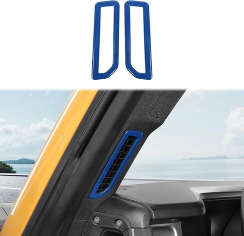 for Ford Bronco Interior Air Vent Ring Cover Interior Decoration Cover Trim for Ford Bronco 2021 2022 + 2/4 Doors (ABS,2Pcs/Set,Blue) in Saudi Arabia