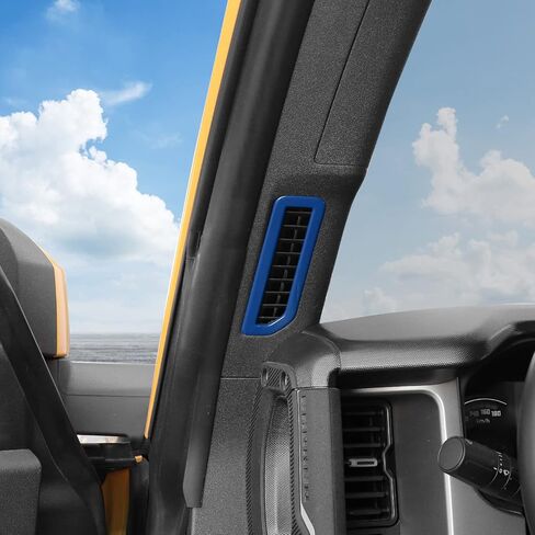 for Ford Bronco Interior Air Vent Ring Cover Interior Decoration Cover Trim for Ford Bronco 2021 2022 + 2/4 Doors (ABS,2Pcs/Set,Blue) in Saudi Arabia