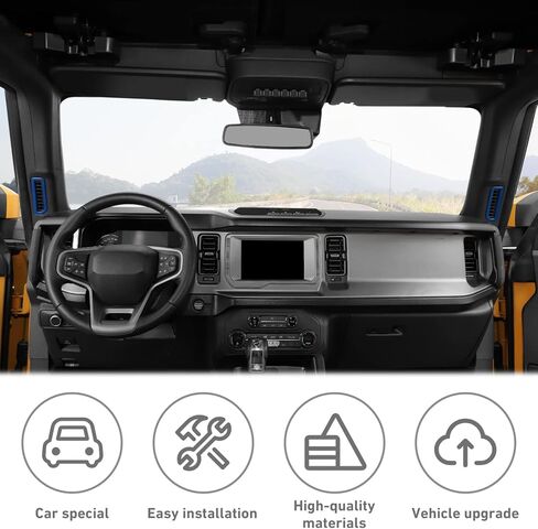for Ford Bronco Interior Air Vent Ring Cover Interior Decoration Cover Trim for Ford Bronco 2021 2022 + 2/4 Doors (ABS,2Pcs/Set,Blue) in Saudi Arabia