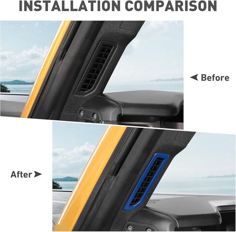 for Ford Bronco Interior Air Vent Ring Cover Interior Decoration Cover Trim for Ford Bronco 2021 2022 + 2/4 Doors (ABS,2Pcs/Set,Blue) in Saudi Arabia