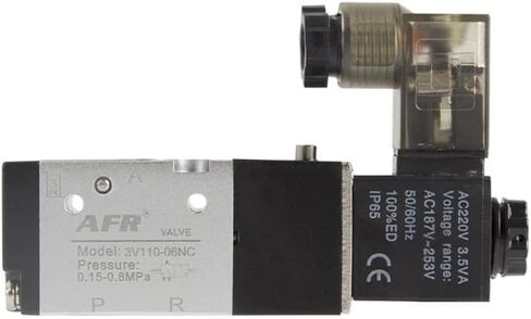 1pcs 3V110-06 NO NC Solenoid Valve 3 Way DC12V 24V AC 110V 220V Pneumatic Air Control Valve Electric Gas Magnetic Valve Alumium Body(3V110-06 NO,DC24V) in Saudi Arabia