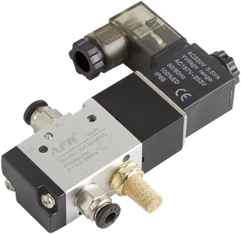 1pcs 3V110-06 NO NC Solenoid Valve 3 Way DC12V 24V AC 110V 220V Pneumatic Air Control Valve Electric Gas Magnetic Valve Alumium Body(3V110-06 NO,DC24V) in Saudi Arabia