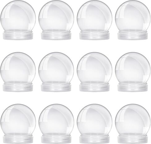 Auihiay 12PCS DIY Snow Globe - Clear Plastic Water Globe, Plastic Snow Globe Kit with Screw Off Cap for DIY Craft and Christmas Decoration (2.8 Inch) in Saudi Arabia