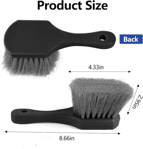 Hovom Car Wash Brush for Tire & Wheel Rim, Soft Bristle Wheel Cleaning Brushes, Short Handle Tire Cleaner Brush Releases Dirt and Road Grime, Universal Car Cleaning Supplies (Black) in Saudi Arabia