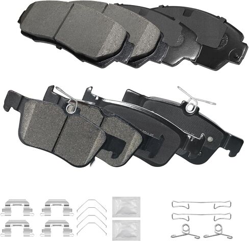 مجموعات وسادات الفرامل الأمامية والخلفية من السيراميك مع مجموعة الأجهزة، متوافقة مع 2019 2020 2021 Acura RDX (D1521, D1878) in Kuwait