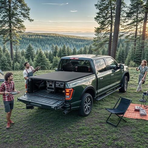 غطاء تونيو ناعم ثلاثي الطي مناسب لسيارة Ford F-150 F150 2015-2026، سرير Fleetside بطول 5.5 قدم in Kuwait