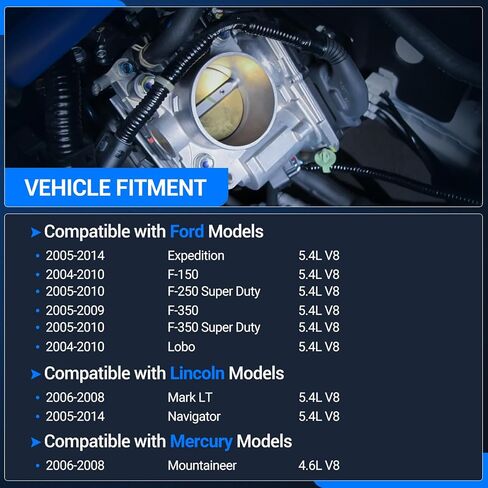 جسم الخانق الإلكتروني Autoround S20001 متوافق مع Ford Expedition 2005-2014/ F-150 2004-2010، Lincoln Navigator 05-14/ Mark LT 06-10 5.4L، استبدال OE # 8L3E9F991CB in Saudi Arabia