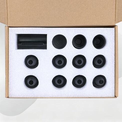 قطع غيار مخروطية الشكل مقاس 1.375 بوصة × 24 - 8 مخاريط من سبائك الألومنيوم السوداء + 4 مكونات مساعدة (11 حزمة)، متوافقة مع مرشحات الأنبوب المعيارية ومجموعات براغي 1.375 × 24 in Kuwait
