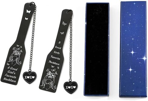 Good Girl Spicy Bookmarks Gift - Dark Romance Stainless Steel Bookmarks for Women Book Lovers on Graduation Birthday Christmas Valentine's Day (Black 2pcs) in Saudi Arabia