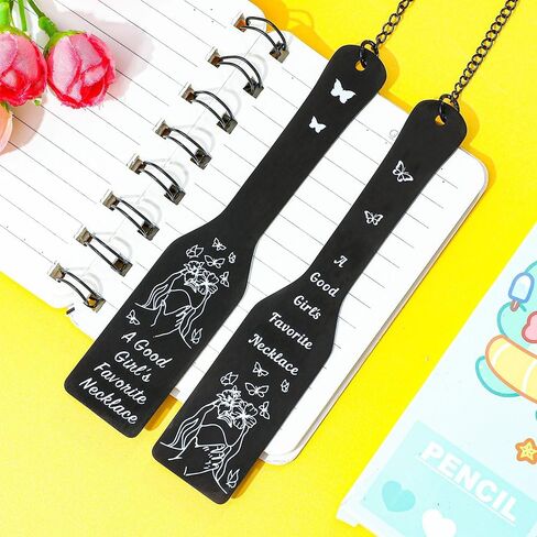 Good Girl Spicy Bookmarks Gift - Dark Romance Stainless Steel Bookmarks for Women Book Lovers on Graduation Birthday Christmas Valentine's Day (Black 2pcs) in Saudi Arabia