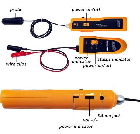 F02 Underground Wire Locator, Hidden Wire Tracer, Buried Break Cable Tester for Electric Pet Dog Fence Wire Tracker, Irrigation Control Sprinkler Valve Finder, Depth 2-3FT, Length 1000FT in Kuwait