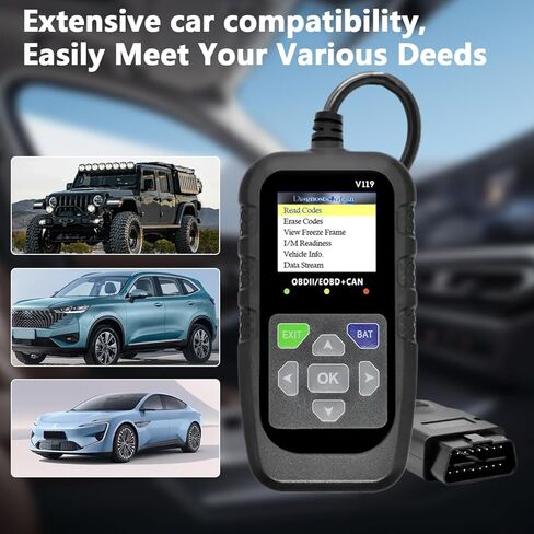 Car OBD2 Scanner Diagnostic Tool, Code Reader, Voltage Tester, Check Engine Light Fault Code, OBD2/EOBD for OBDII Protocol Car & Truck Since 1996+ in Saudi Arabia