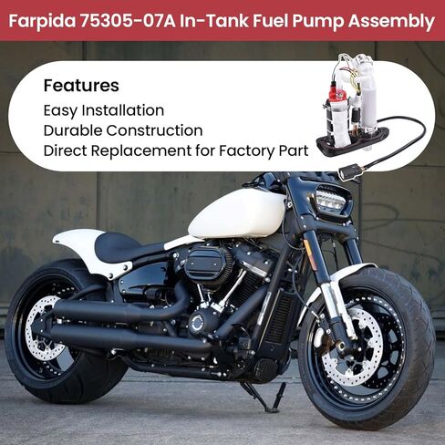 75305-07A 75268-07F In-Tank Fuel Pump Assembly Fits for Harley Davidson Sportster 1200 883, Forty-Eight, Iron 1200 883, Seventy-Two, XR1200 XL1200 XL883 (2007-2019) in Kuwait