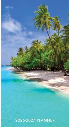 Willow Creek Press، مخطط جيب Paradise 2 Year 2026، 3.5 بوصة × 6.5 بوصة، مخطط لمدة 12 شهرًا مع غلاف مثبت in Kuwait