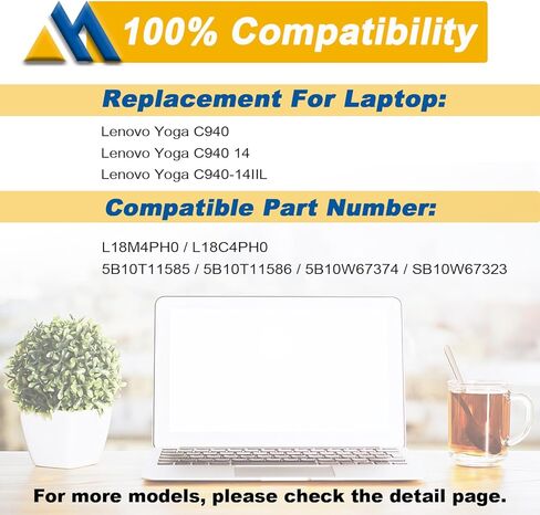 استبدال بطارية الكمبيوتر المحمول L17M3PB0 L17C3PG0 لجهاز Lenovo Chromebook 100e الجيل الثاني 100e-81QB 300e الجيل الثاني 300e-81QC 500e الجيل الثاني C340-11 S340-14 Series Notebook L17L3PB0 L18D3PG1 42Wh 3735mAh in Saudi Arabia