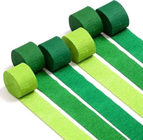 6 Rolls Green Streamers Green Crepe Paper Wide Paper Streamers Party Supplies for Wedding Birthday Party Decorations and DIY Craft Supplies 1.8 Inch × 82 Ft/Roll in Kuwait
