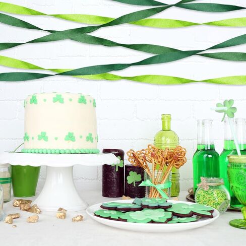 6 Rolls Green Streamers Green Crepe Paper Wide Paper Streamers Party Supplies for Wedding Birthday Party Decorations and DIY Craft Supplies 1.8 Inch × 82 Ft/Roll in Kuwait