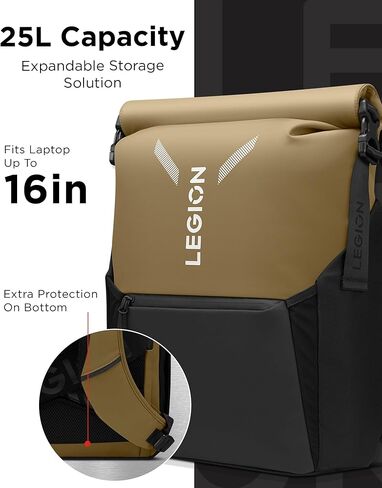 Lenovo Legion Gaming Laptop Backpack GB500, Expandable Capacity up to 25L, Fits 16-inch Laptops, Water Resistant in Saudi Arabia